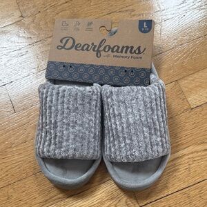 NEW Dearfoams Memory Foam Slipper Slides L 9-10